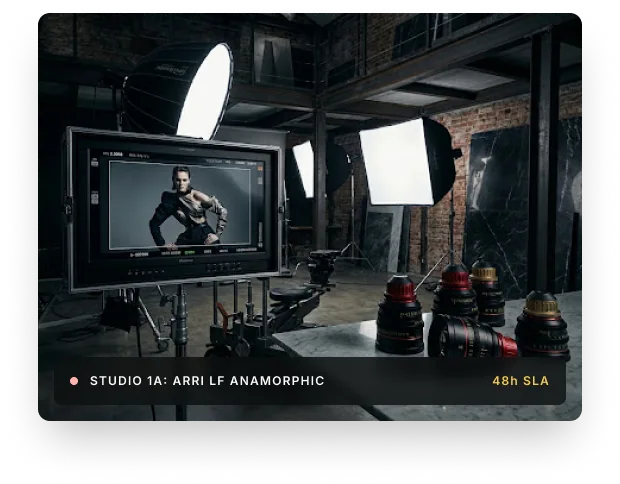 Studio 1A with ARRI Alexa LF anamorphic cinema lenses and lighting