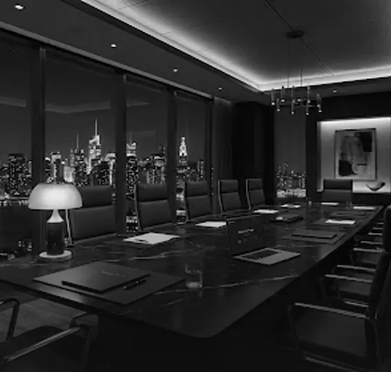 Montclair Private boardroom overlooking the city at night